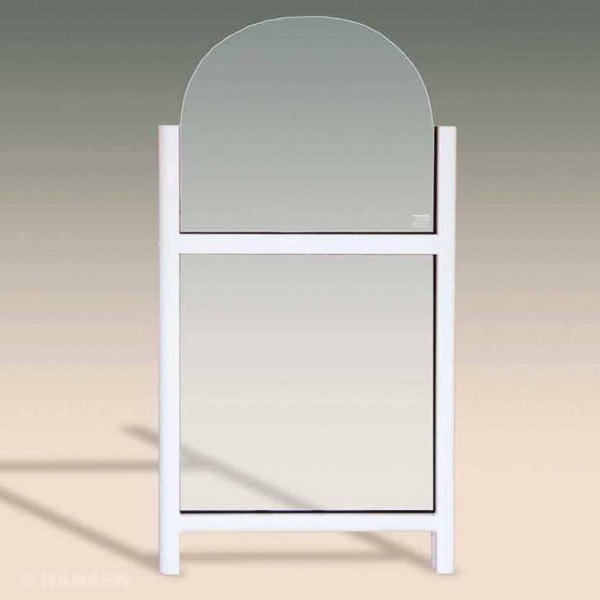 Windschutzwand Aluprofil weiß lackiert, Sicherheitsglas
